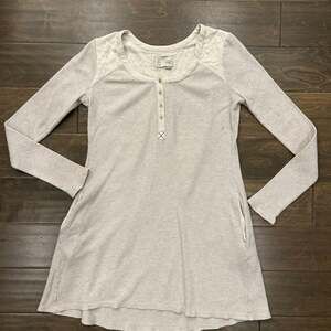 Anthropologie Saturday Sunday Long Sleeve Thermal Waffle Knit Tunic PJ S